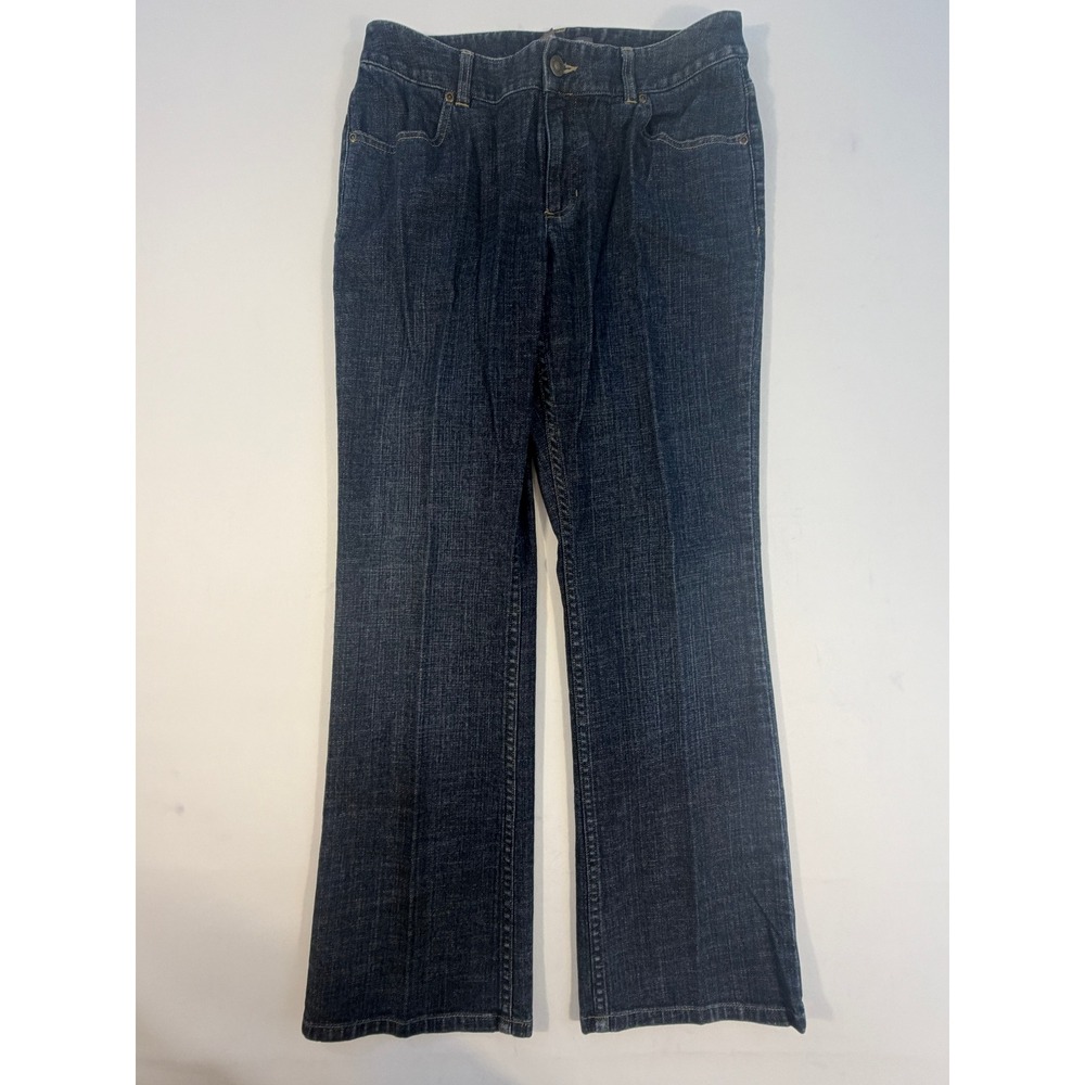 Liz Claiborne Bootcut Jeans Women 10P Blue Excellent Dark Wash Stretch Denim